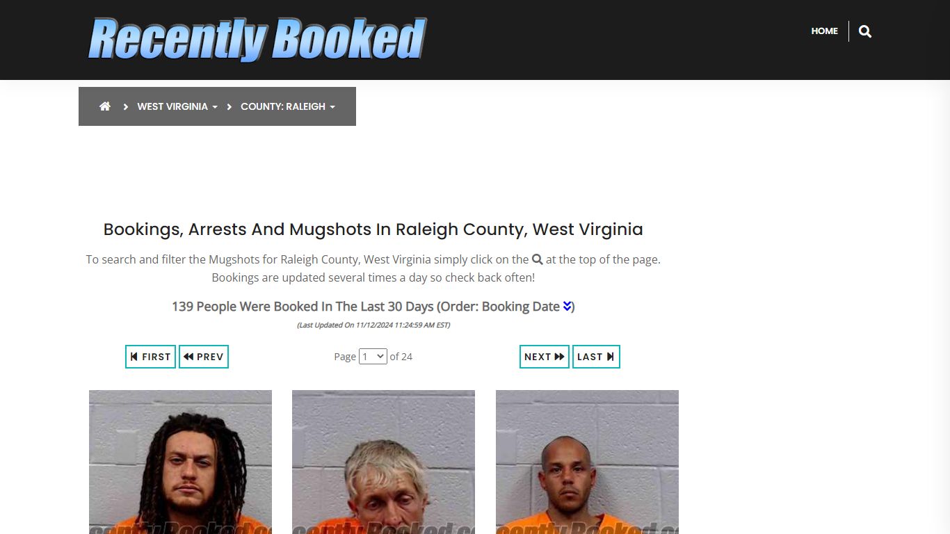 Bookings, Arrests and Mugshots in Raleigh County, West Virginia