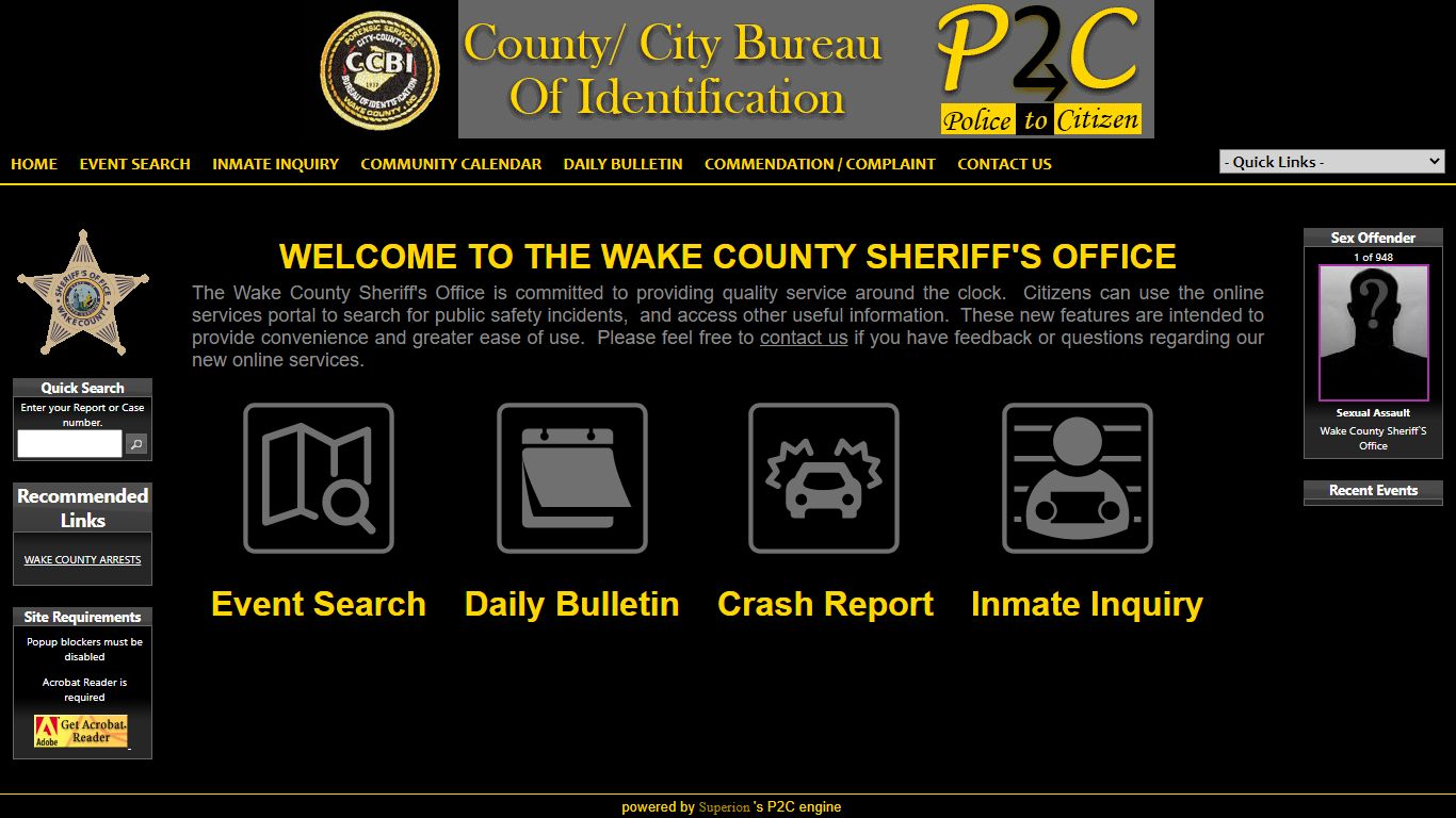 Inmate Inquiry - Wake County Sheriff's Office P2C